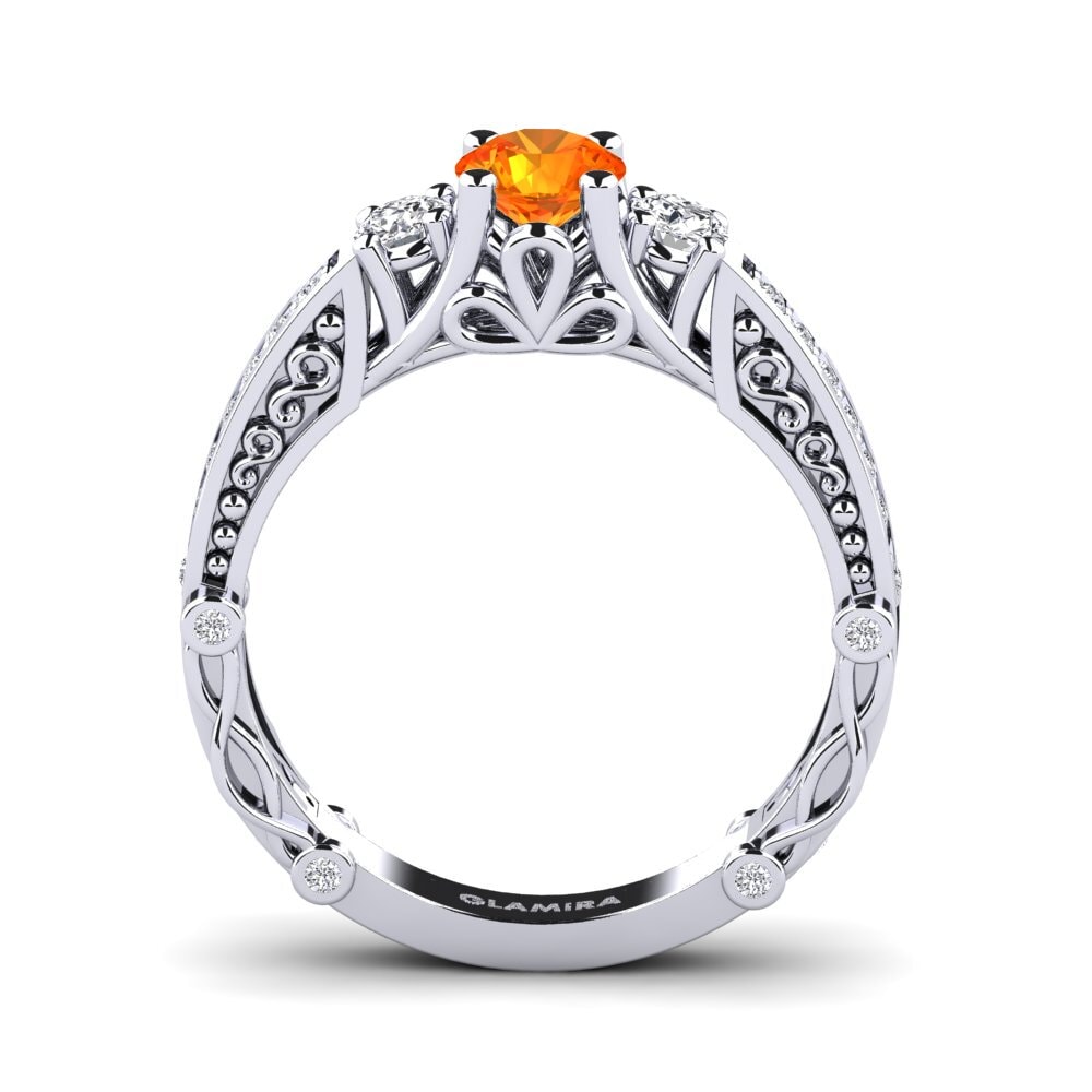 Orange Sapphire Engagement Ring Luyiza