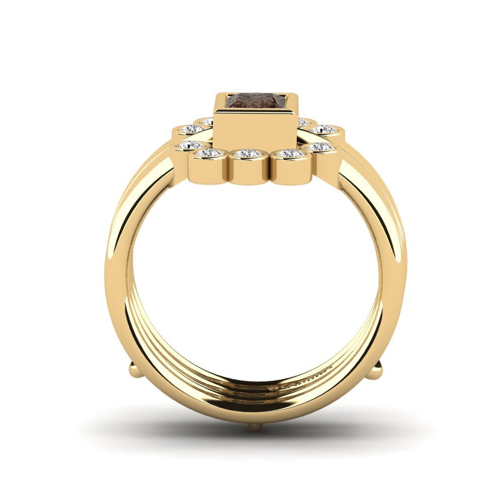 Princesa Cuarzo humo Anillo Lyst SET
