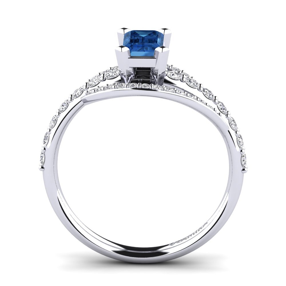 Dark Blue Zirconia Engagement Ring Mabelle