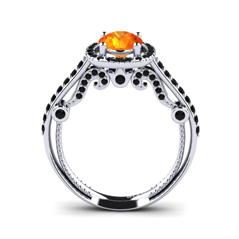 Orange Sapphire Engagement Ring Macarisa
