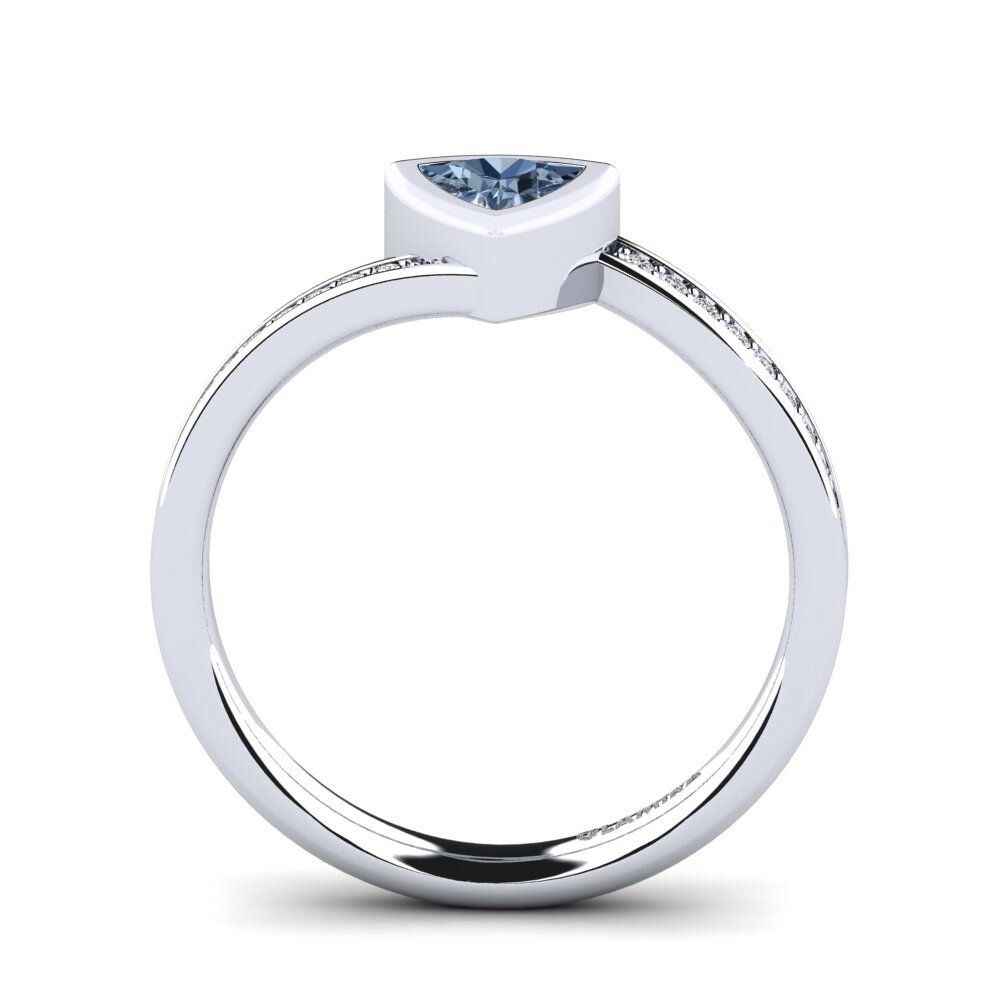 Trillion Diamant Bleu Bague de fiançailles Macaulay