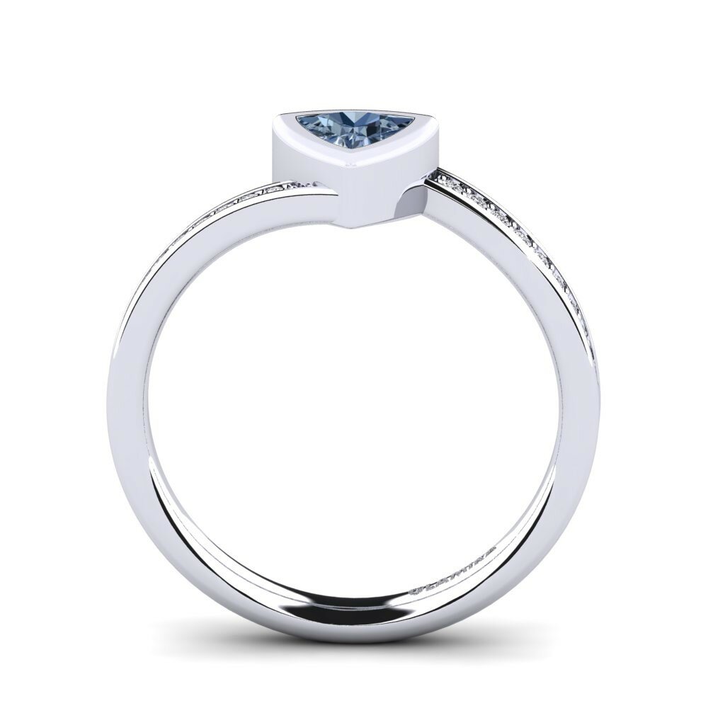 Bague de fiançailles Macaulay Diamant Bleu