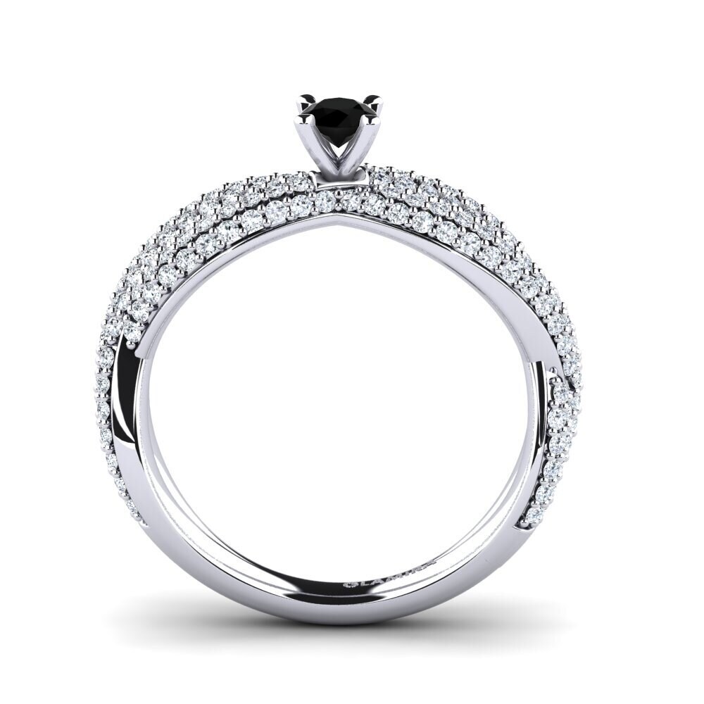 Black Onyx Engagement Ring Mackenzie 0.16 crt