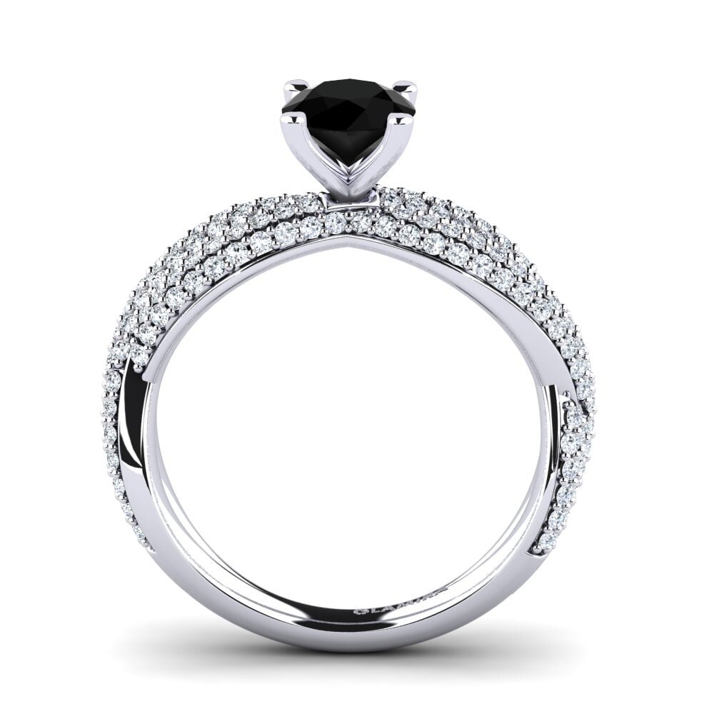 Black Onyx Engagement Ring Mackenzie 0.8 crt