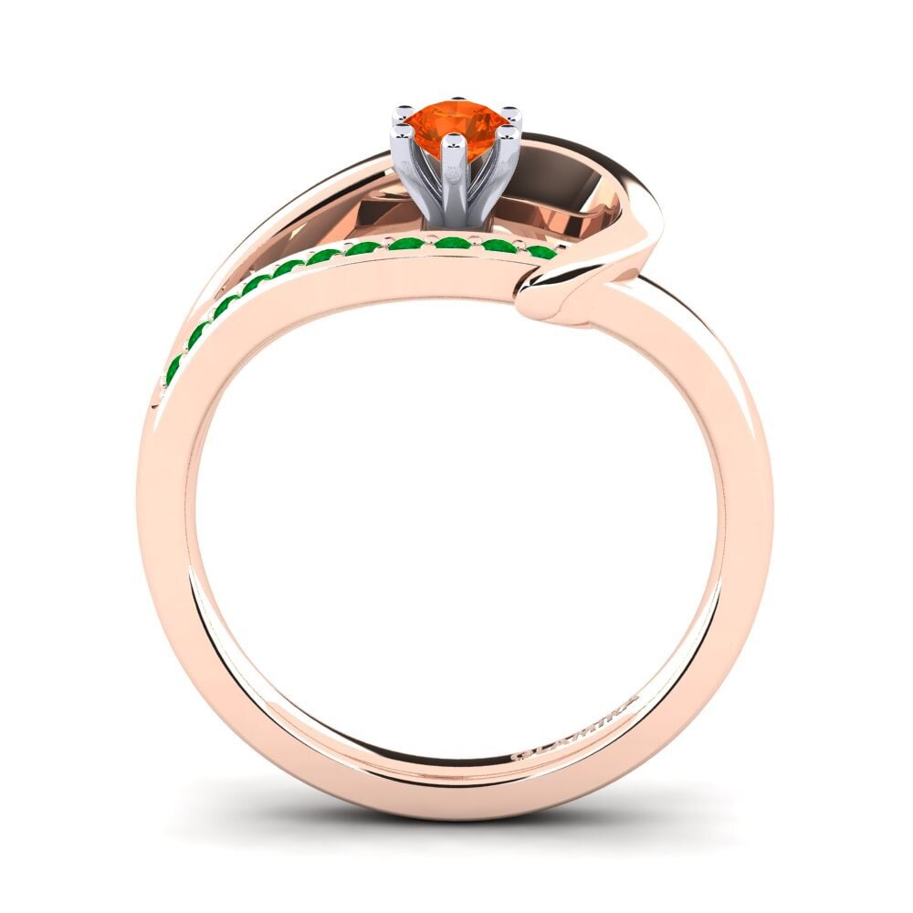 14ct Rose / White Gold Fire-Opal Engagement Ring Madely 0.16 crt