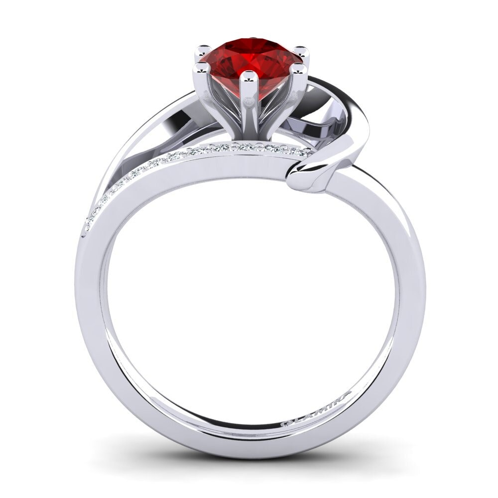 Rubí (Creado en laboratorio) Anillo de compromiso Madely 0.8 crt