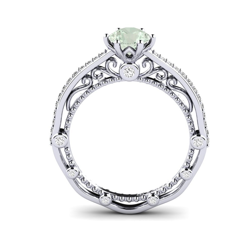 Amatista verde Anillo de compromiso Madera