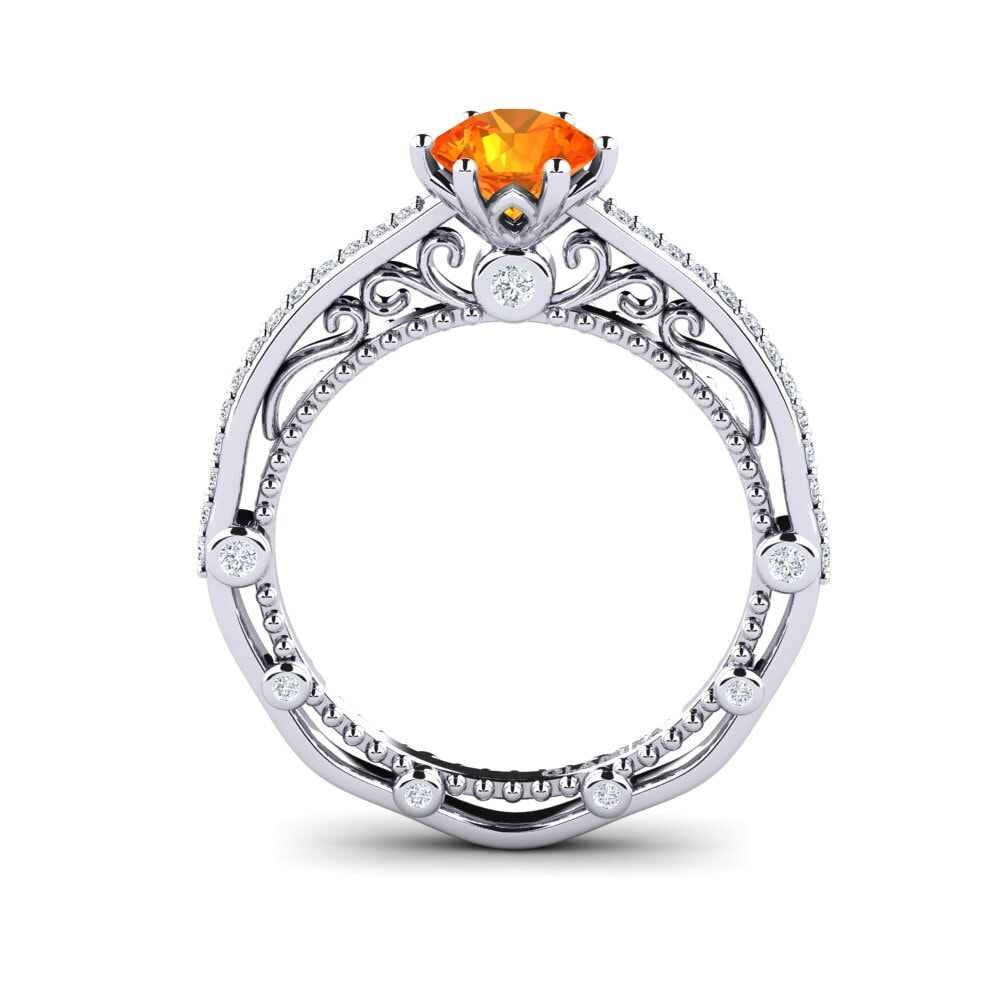 Orange Sapphire Engagement Ring Madera