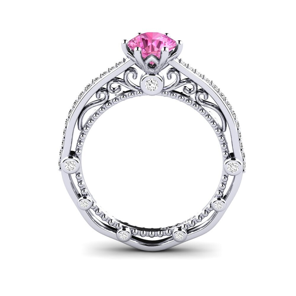 Topacio Rosa Anillo de compromiso Madera