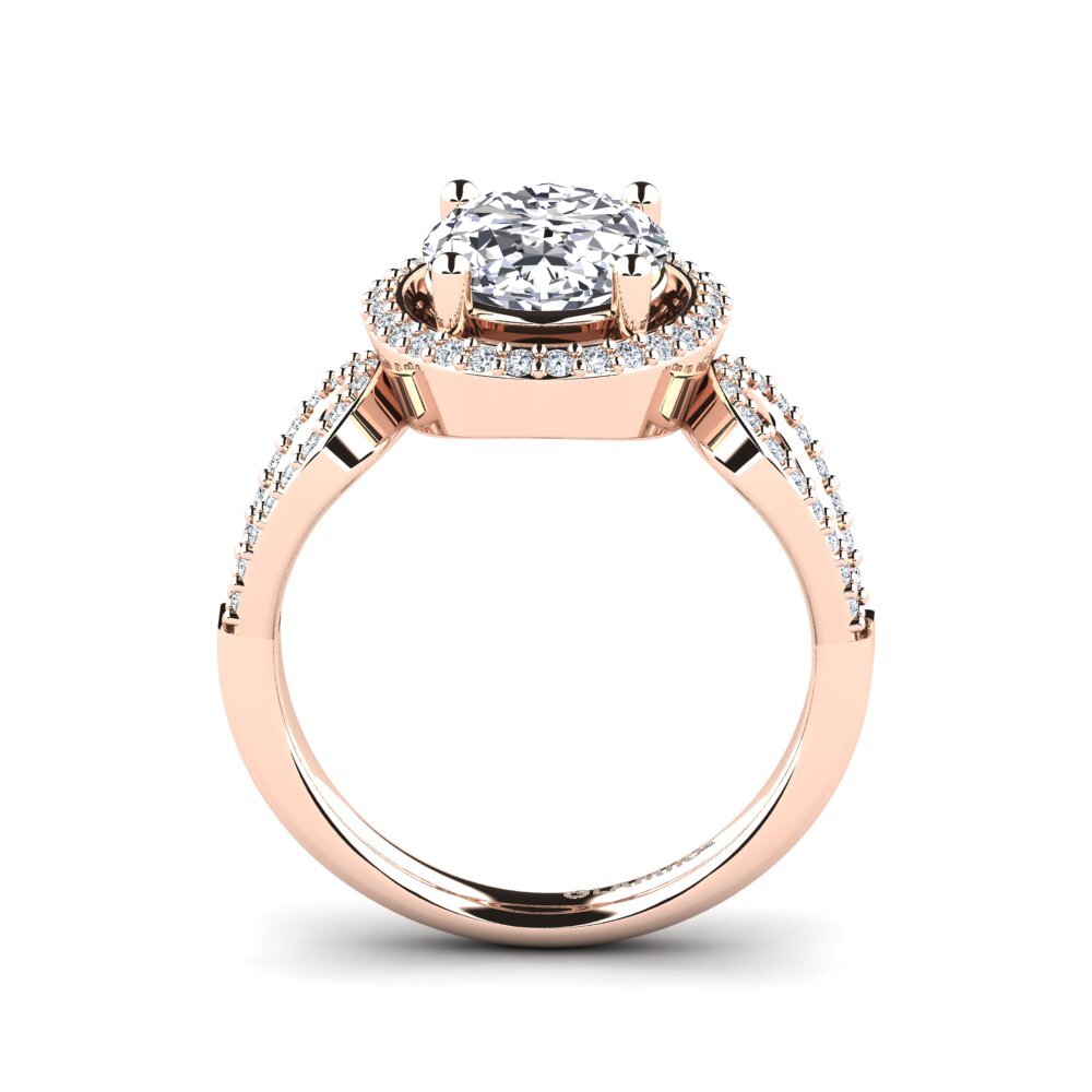 Rotgold 750 Oval Verlobungsringe Madicela