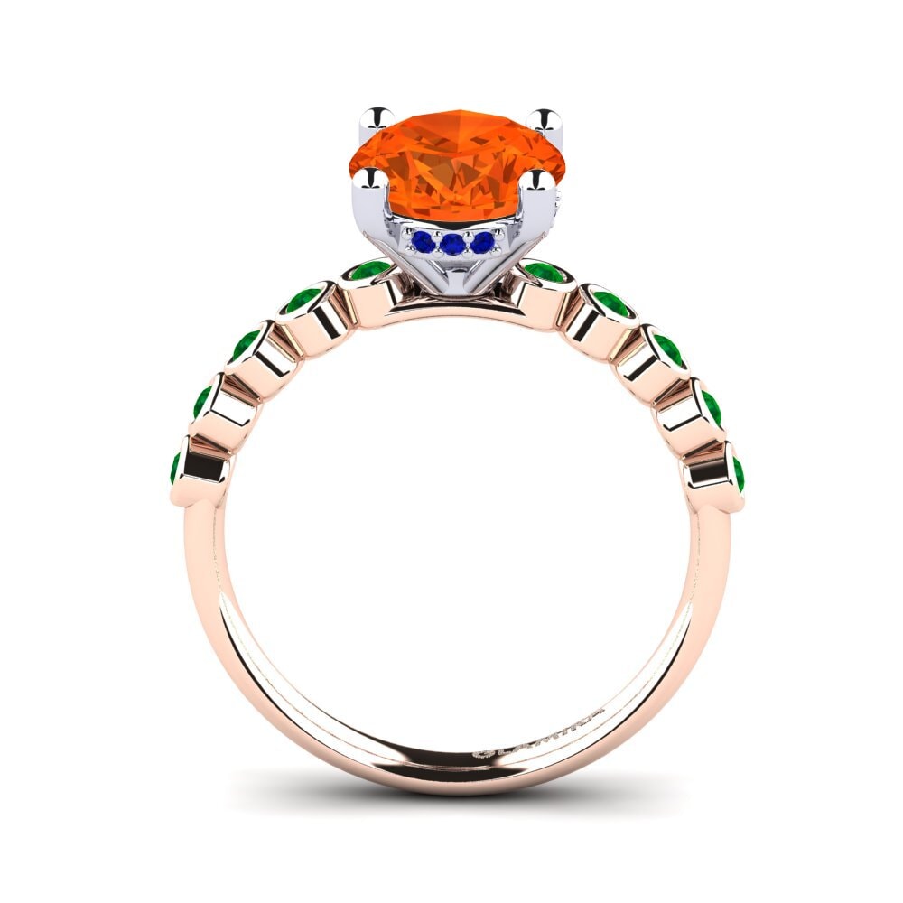 14ct Rose / White Gold Fire-Opal Engagement Ring Madizen