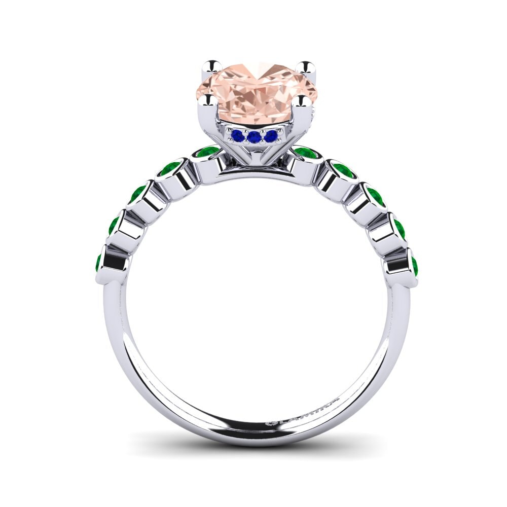 9ct White Gold Morganite Engagement Ring Madizen