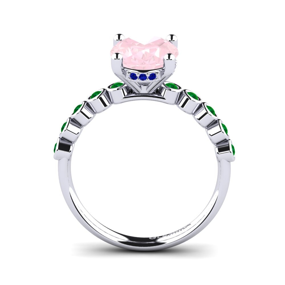 White Silver Engagement Ring Madizen