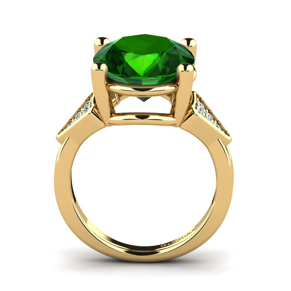 14k Oro Amarillo Turmalina verde Anillo Magaris
