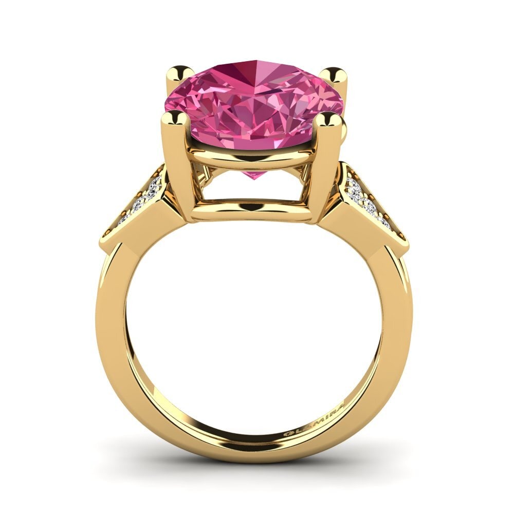 14k Oro Amarillo Turmalina rosa Anillo Magaris