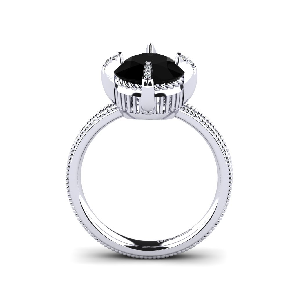 Black Onyx Engagement Ring Mages