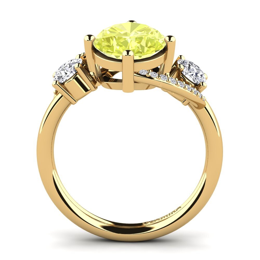 14ct Yellow Gold Lemon Quartz Engagement Ring Magriet