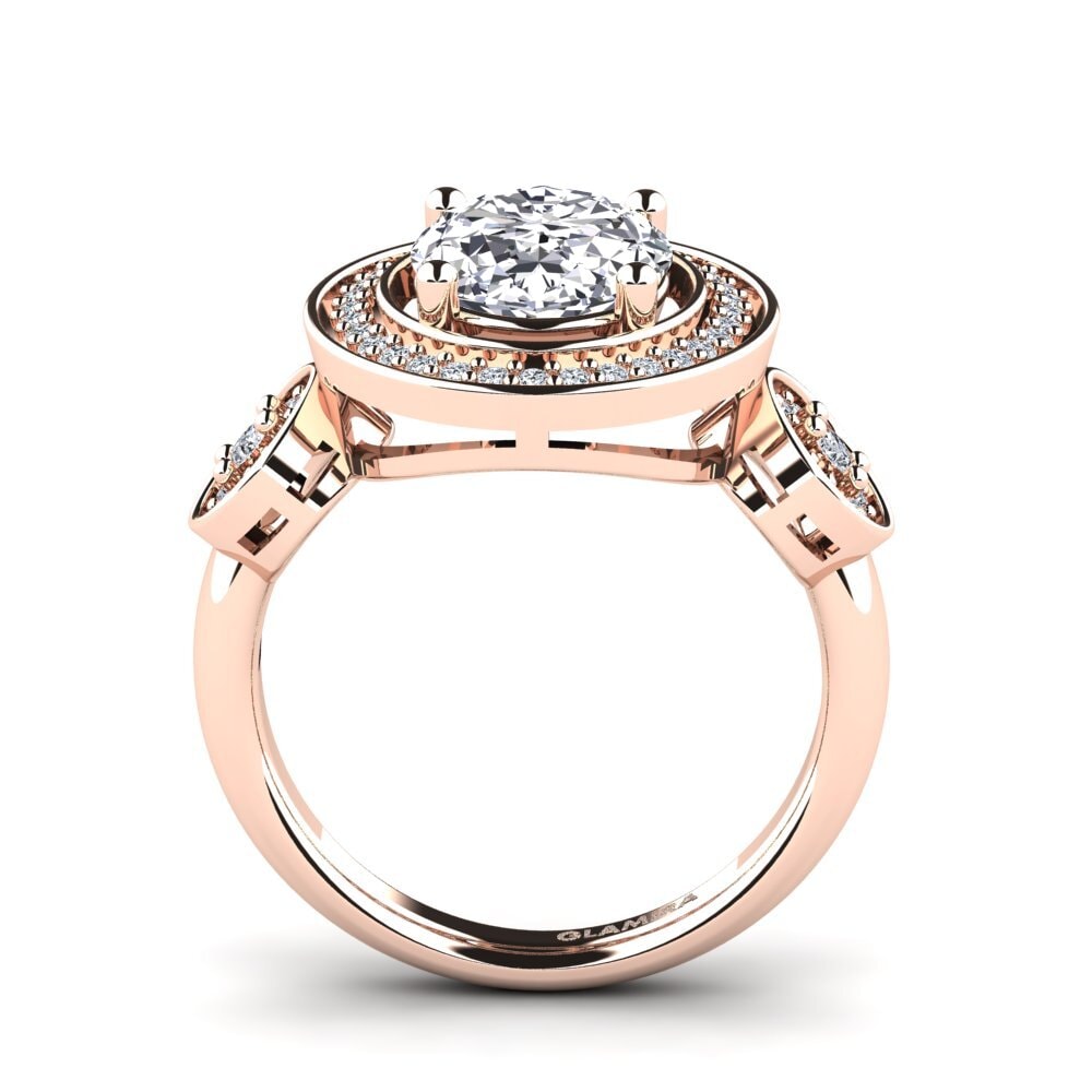 Rotgold 750 Oval Verlobungsringe Maguette