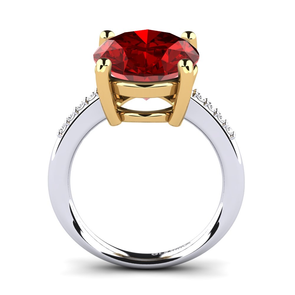 18k Oro Blanco / Amarillo Anillo Maharlika