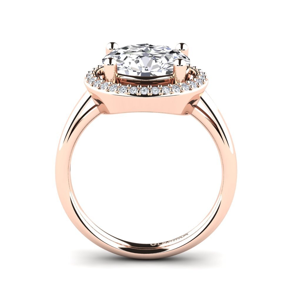 Rotgold 750 Oval Verlobungsringe Mahdise