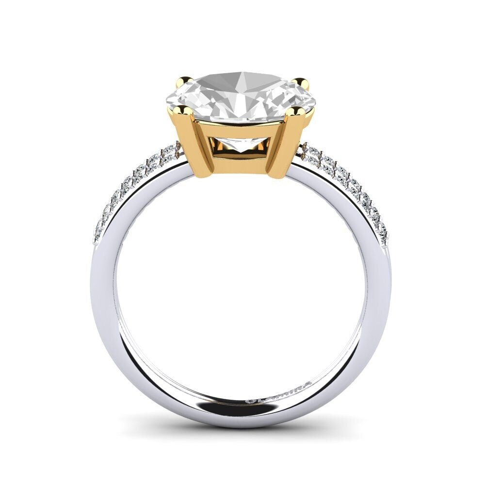 14ct White / Yellow Gold White Topaz Engagement Ring Mahniya