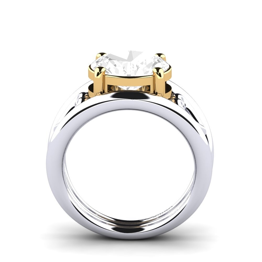 14ct White / Yellow Gold White Topaz Engagement Ring Mailene