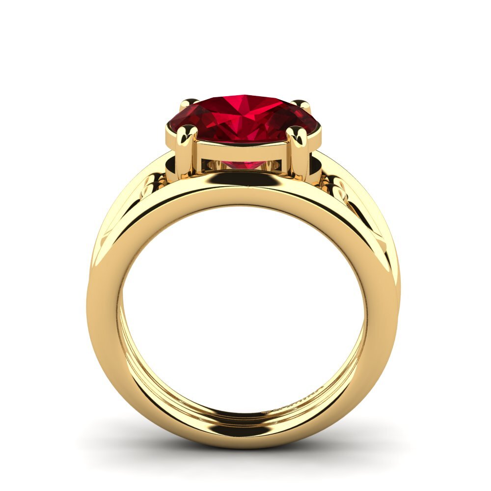 Red Zirconia Engagement Ring Mailene