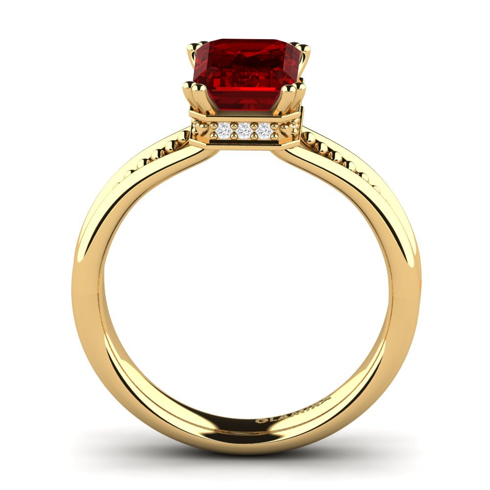 14k Oro Amarillo Anillo de compromiso Maine