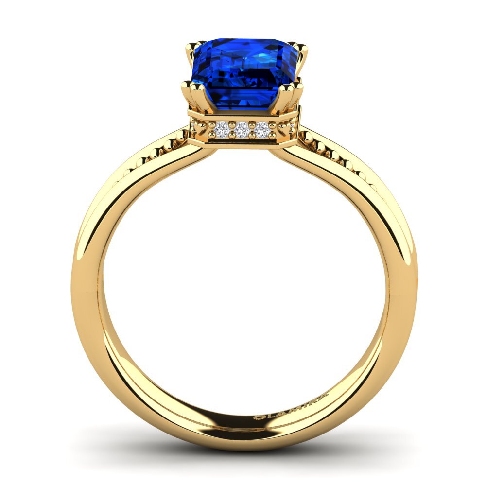 Sapphire (Lab Created) Engagement Ring Maine