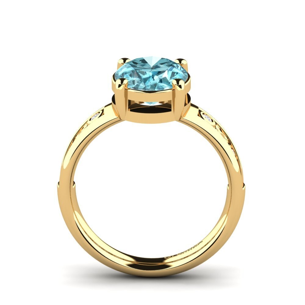 Blue Zircon Engagement Ring Maira