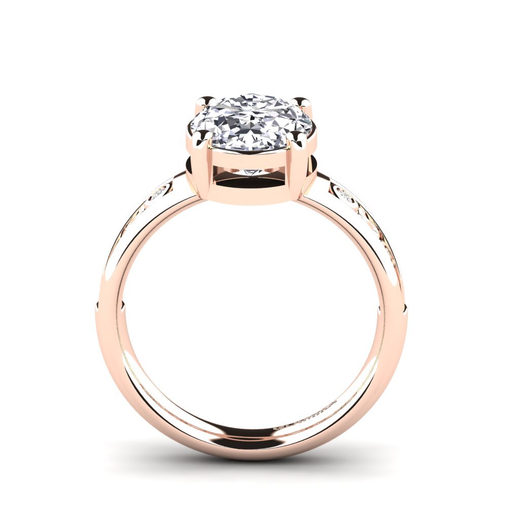 Rotgold 750 Oval Verlobungsringe Maira