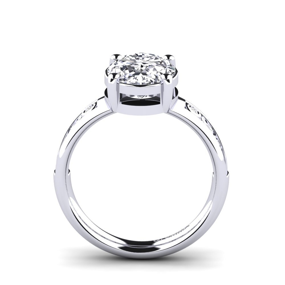 White Silver Engagement Ring Maira