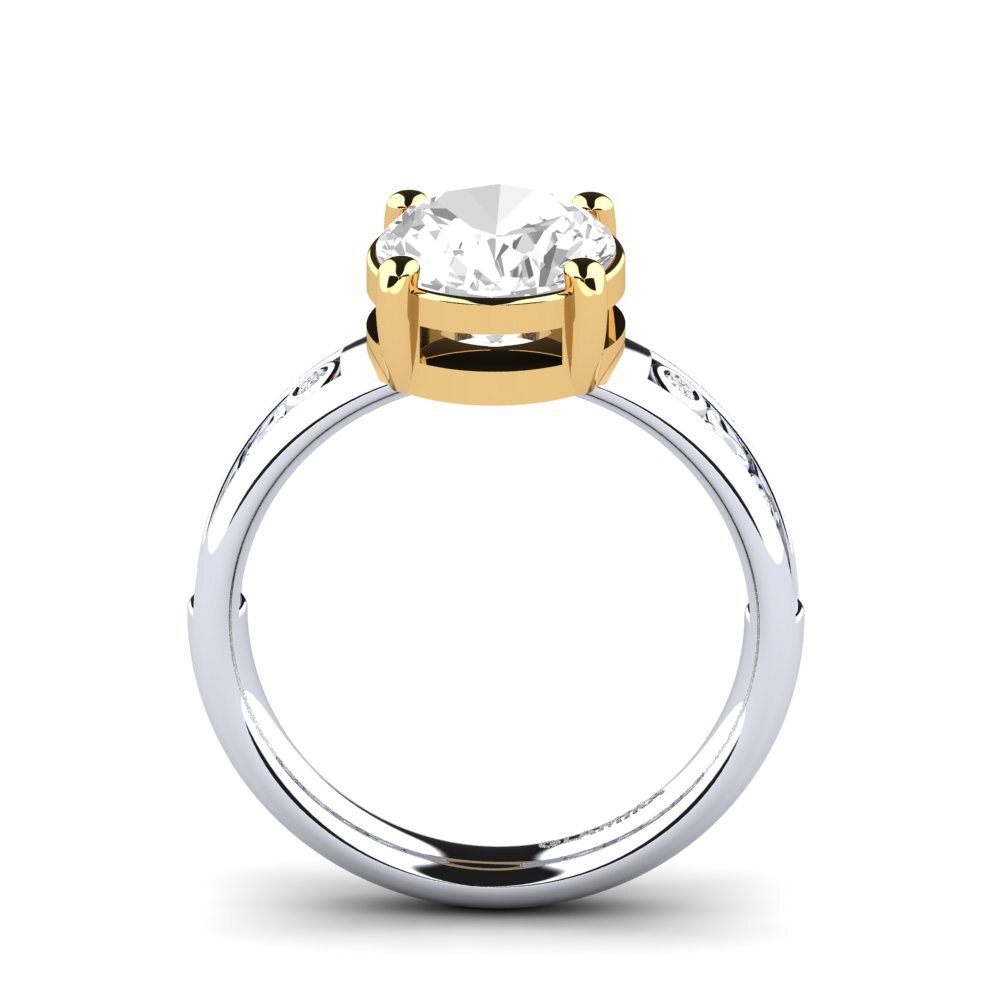 14ct White / Yellow Gold White Topaz Engagement Ring Maira
