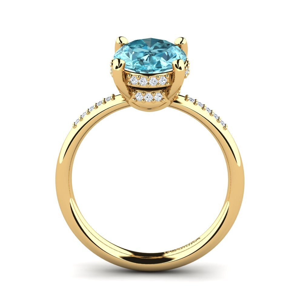 Blue Zircon Engagement Ring Malerie