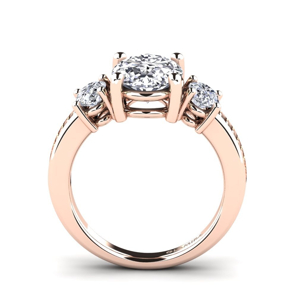 Rotgold 750 Oval Verlobungsringe Maletha