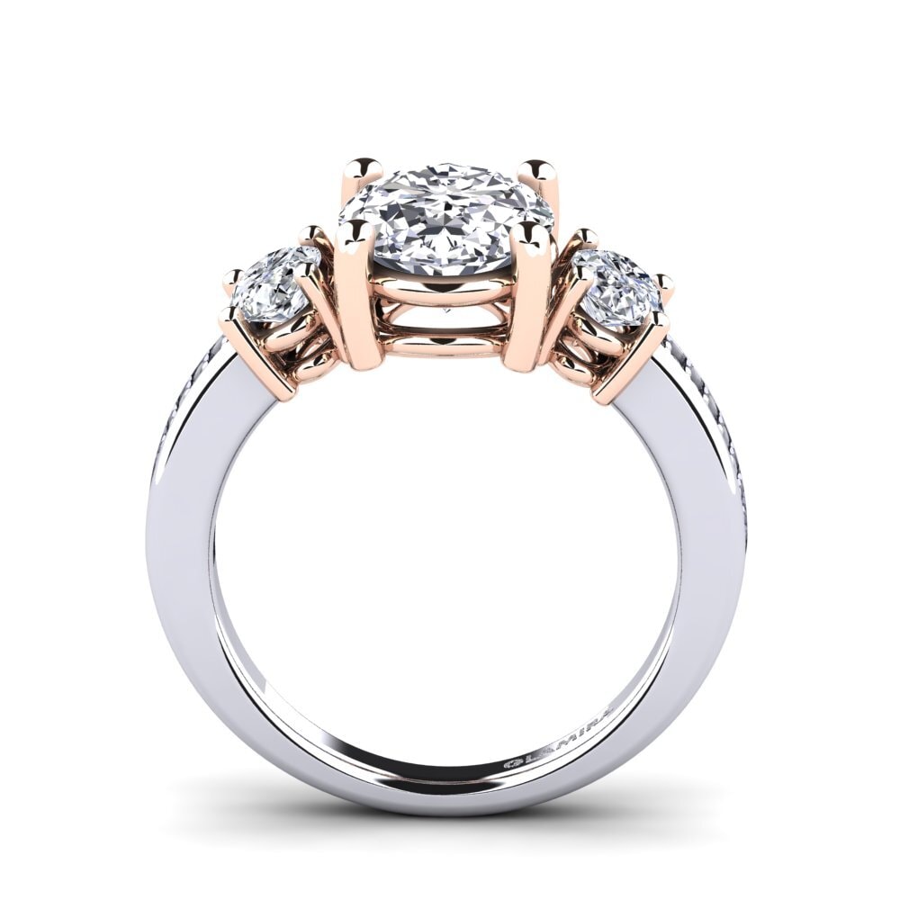375 Weiß & Rotgold Verlobungsring Maletha