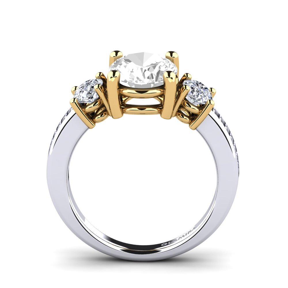 14ct White / Yellow Gold White Topaz Engagement Ring Maletha