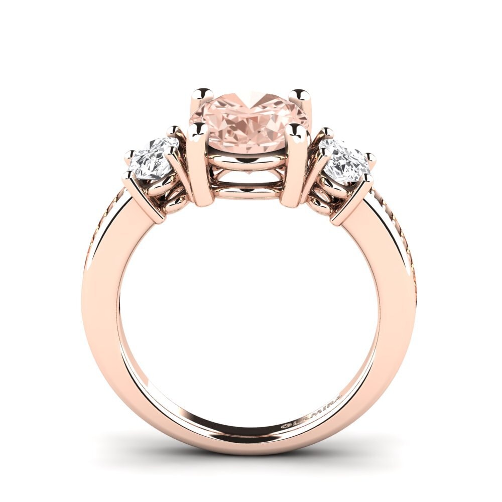 18k Oro Rosa Anillo de compromiso Maletha