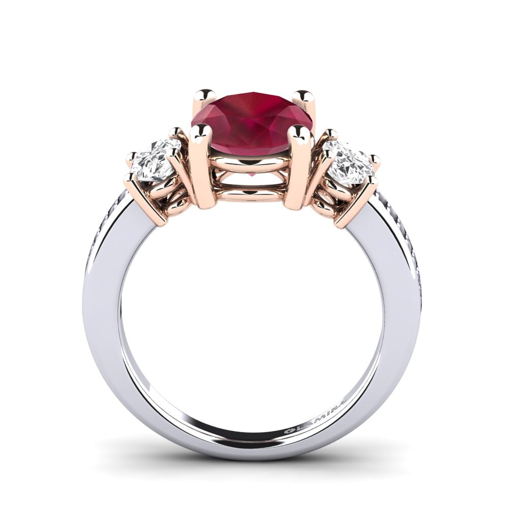 18k Oro Blanco / Rosa Anillo de compromiso Maletha