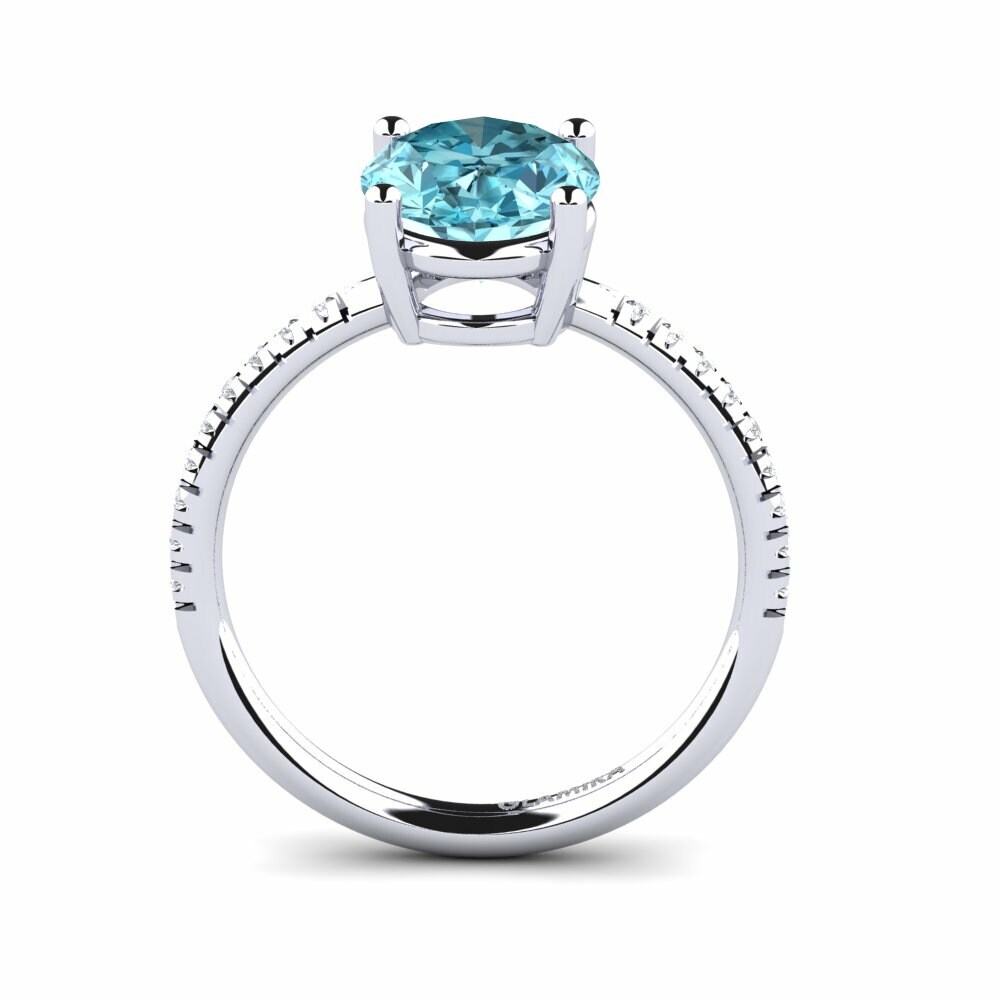 Blue Zircon Engagement Ring Malgosia