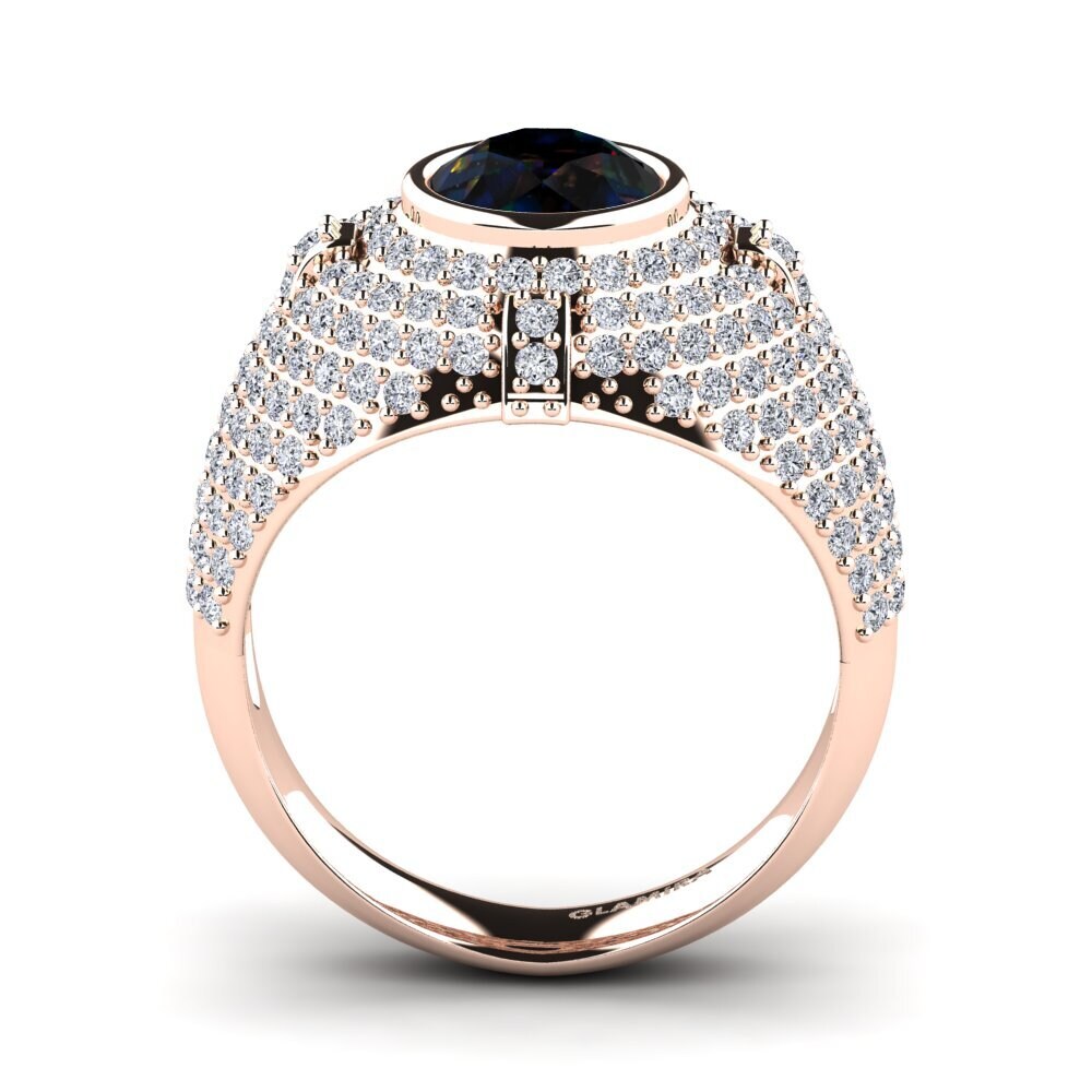 14ct Rose Gold Black Opal Ring Malick