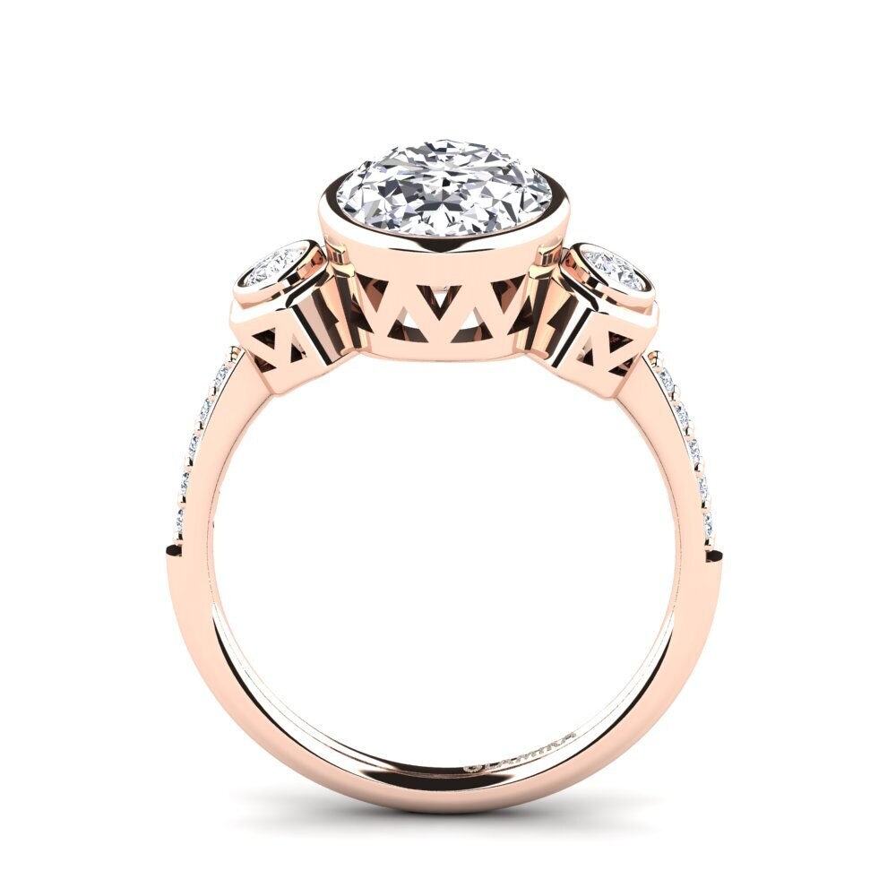 Rotgold 750 Oval Verlobungsringe Malikka