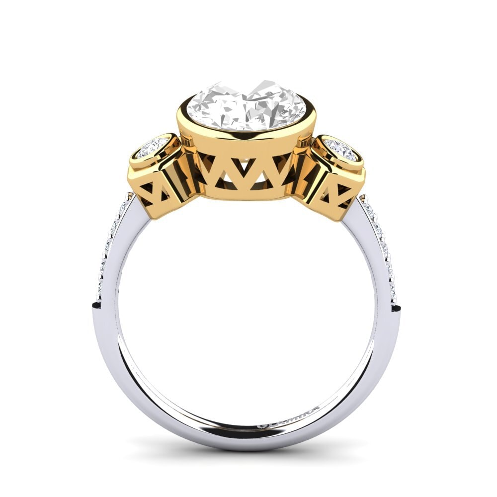 14ct White / Yellow Gold White Topaz Engagement Ring Malikka