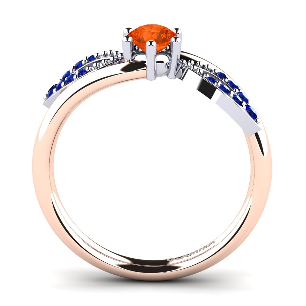 14ct Rose / White Gold Fire-Opal Engagement Ring Malus