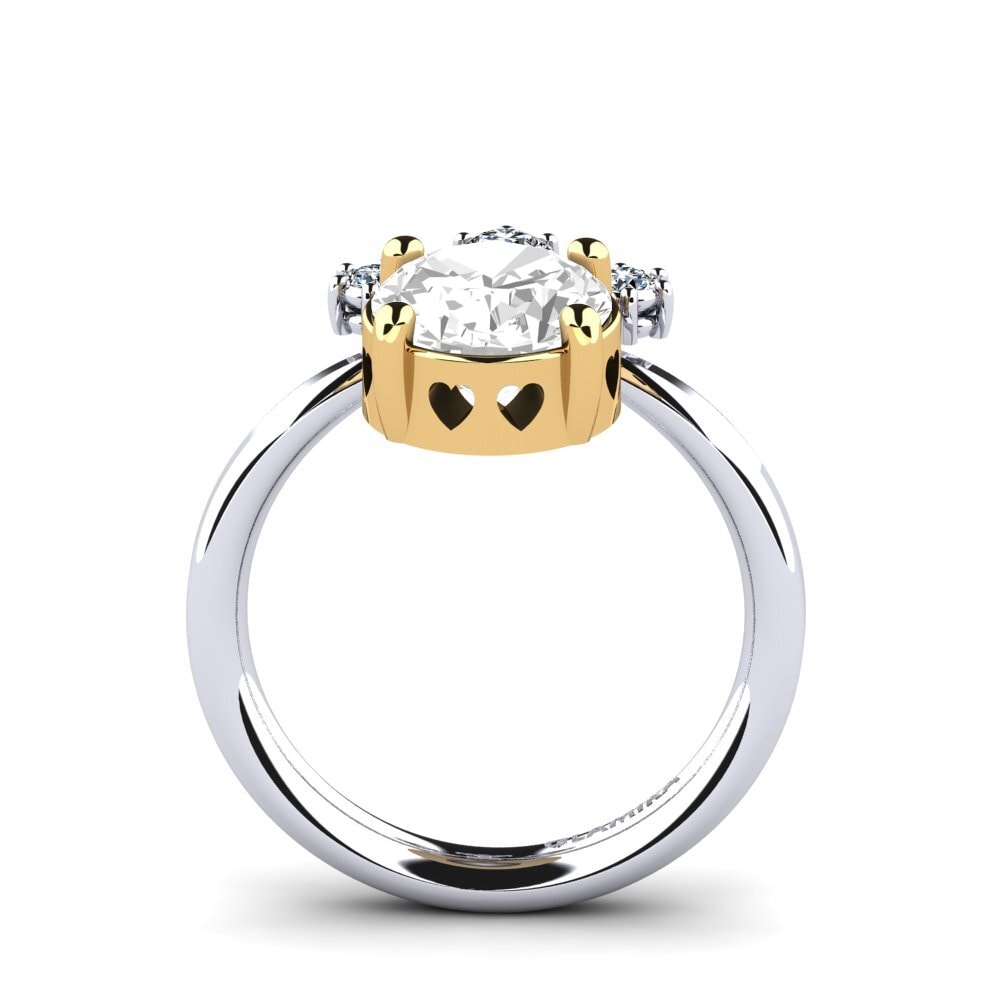 14ct White / Yellow Gold White Topaz Engagement Ring Mamellia