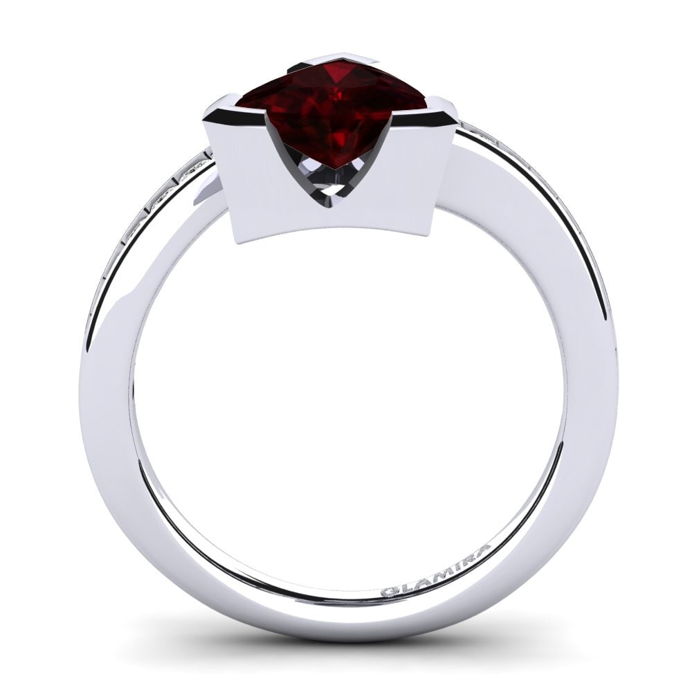 Trillion Garnet Engagement Ring Manarela
