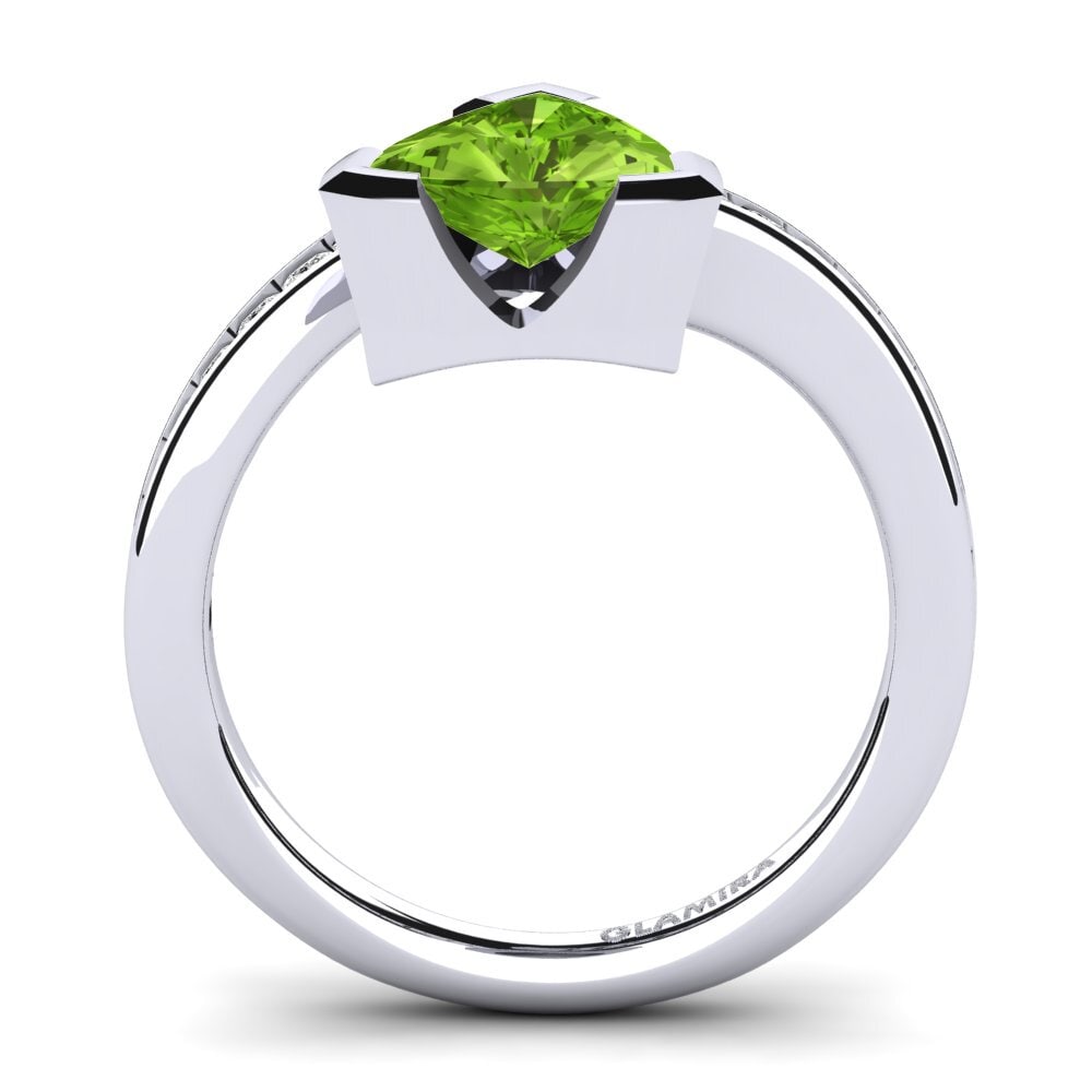 Trillion Peridot Engagement Ring Manarela