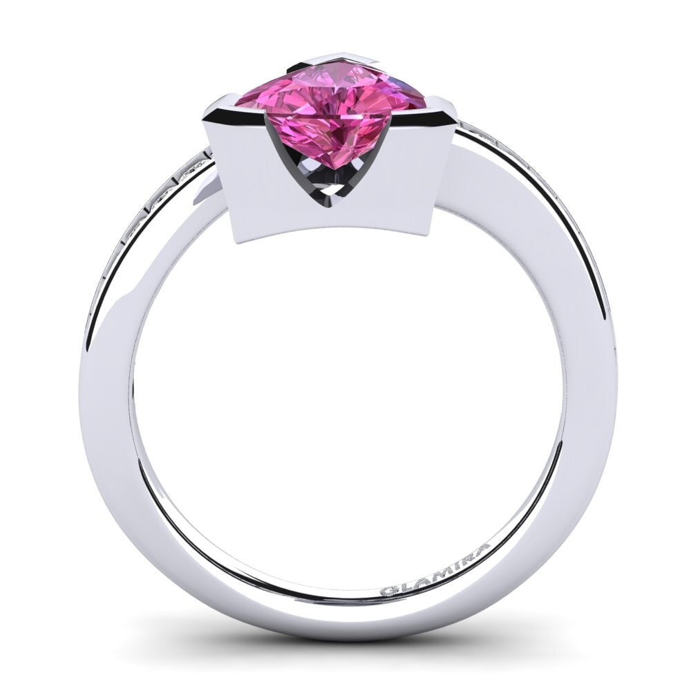 Trillion Pink Topaz Engagement Ring Manarela