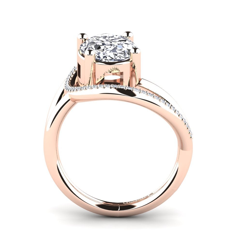 Rotgold 750 Oval Verlobungsringe Mandria