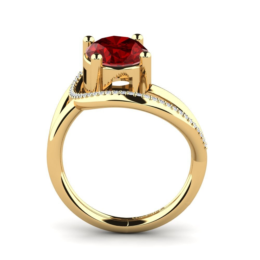 Rubí (Creado en laboratorio) Anillo de compromiso Mandria